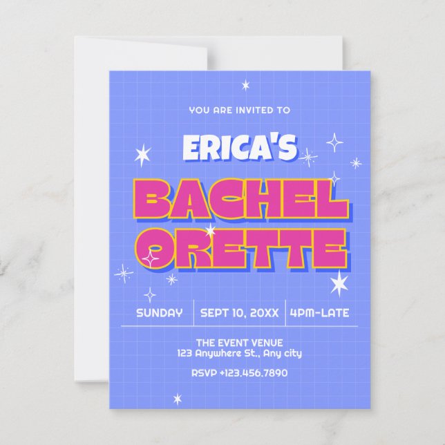 Invitation Bachelorette pop rétro (Devant)