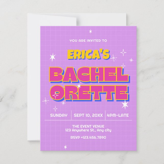 Invitation Bachelorette pop rétro (Devant)