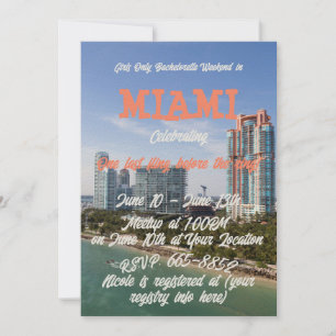 Invitation Bachelorette pour le week-end d'été à Miami