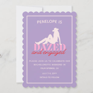 Invitation Bachelorette Purple Dazed & Engagé