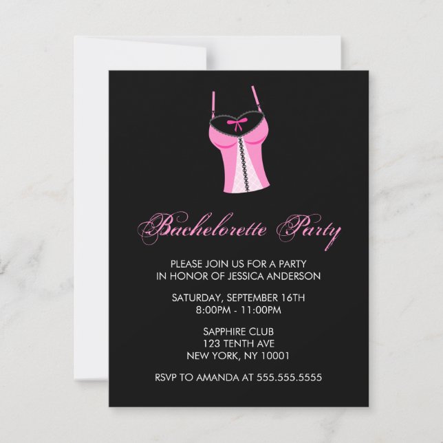 Invitation Bachelorette rose (Devant)