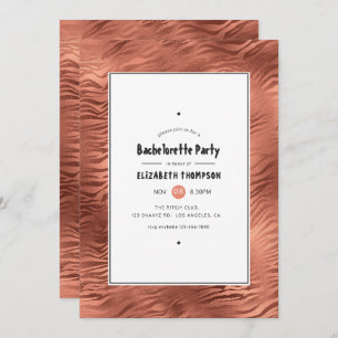 Invitation Bachelorette Rose en or Tiger rayures
