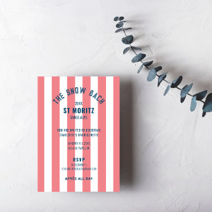 Invitation Bachelorette Rose Stripe Bach Snow