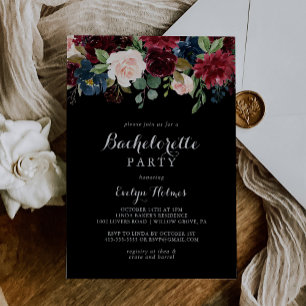 Invitation Bachelorette Rustique Noir