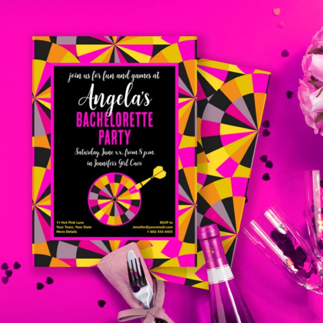 Invitation Bachelorette Salle de jeu Fille's Theme Party (Créateur téléchargé)