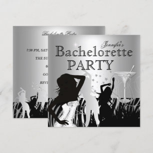 Invitation Bachelorette Soie Noire Danse Zèbre