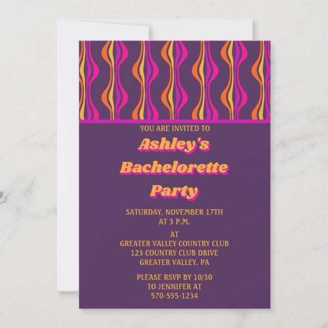 Invitation Bachelorette super Disco (Devant)