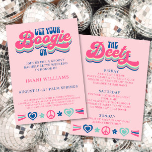 Invitation Bachelorette Super Rétro les années 70 Week-end It