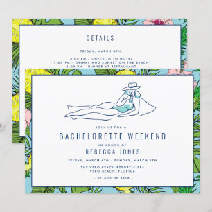 Invitation Bachelorette Tropical Beach Girls Weekend Getaway