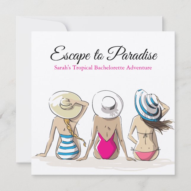 Invitation Bachelorette tropicale (Devant)