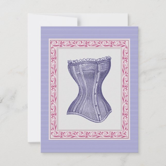 Invitation Bachelorette Vintage rose et violet (Devant)