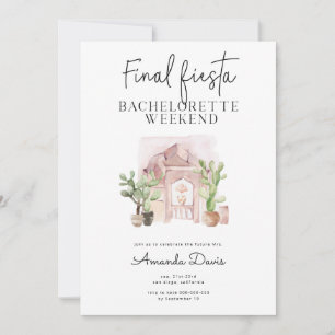 Invitation Bachelorette Week-end Final Fiesta Desert Western