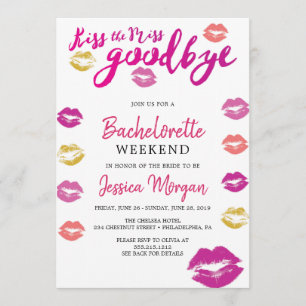 Invitation Bachelorette Week-End Itinéraire Kiss The Miss
