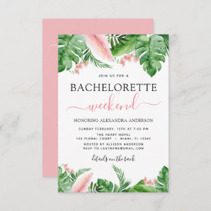 Invitation Bachelorette Week-end Itinéraire Palms Tropicaux
