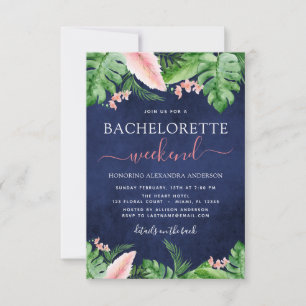 Invitation Bachelorette Week-end Itinéraire Palms Tropicaux