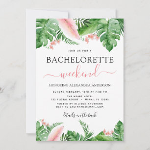 Invitation Bachelorette Week-end Itinéraire Palms Tropicaux