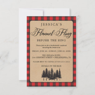 Invitation Bachelorette Weekend Itinéraire Flannel Fling