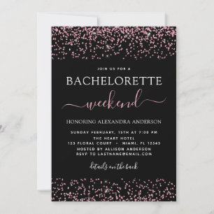 Invitation Bachelorette Weekend Party Rose Rose Gold Parties 
