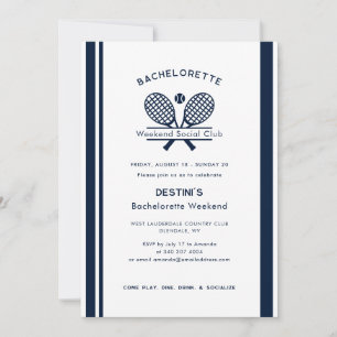 Invitation Bachelorette Weekend Tennis Club Itinéraire QR Cod