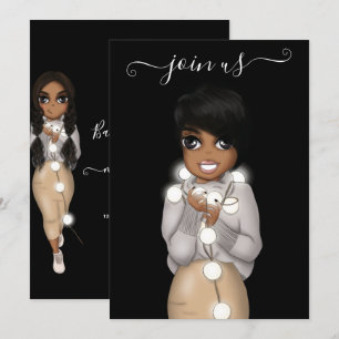 Invitation Bachelorte de Noël afro-américaine