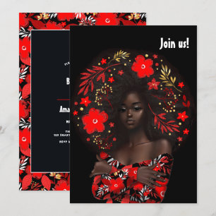 Invitation Bachelorte de Noël afro-américaine