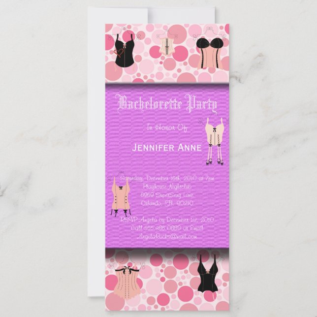 Invitation Bachelorto rose vif (Devant)