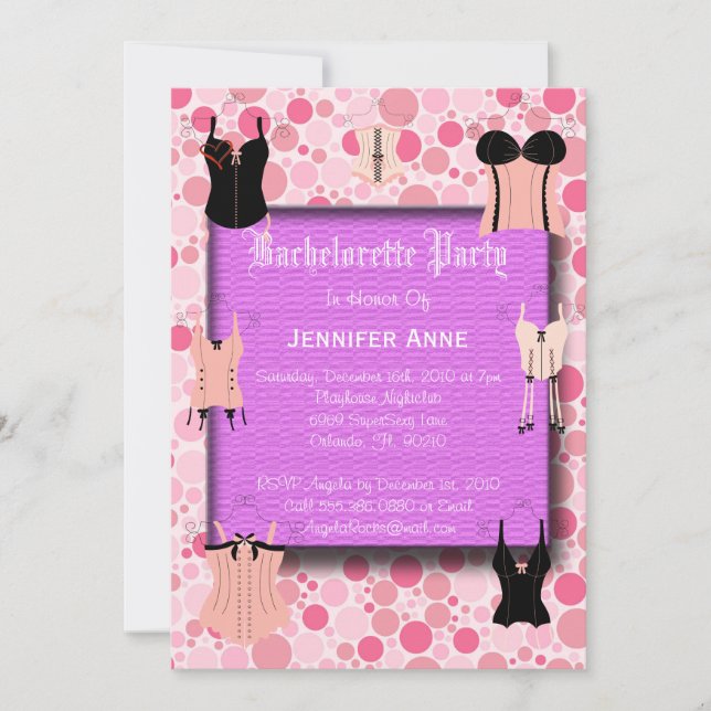 Invitation Bachelorto rose vif (Devant)