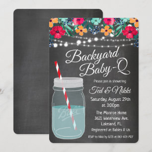 Invitation Backyard Baby Q dans un pot Mason