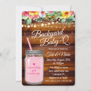 Invitation Backyard Baby Q dans un pot Mason