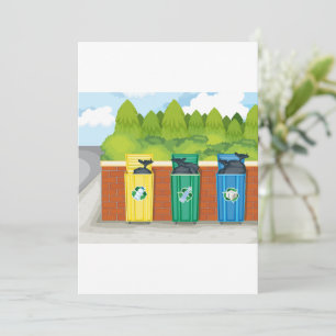 Invitation Bacs de recyclage Tri des déchets codés par couleu