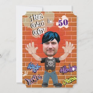Invitation Bad Boy 50th Hommes Anniversaire Drôle Visage coup