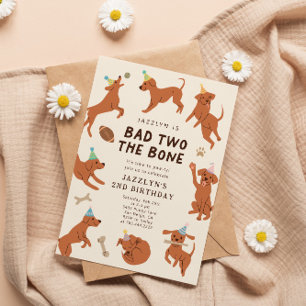 Invitation Bad Two The Bone Dogs 2e fête d'anniversaire