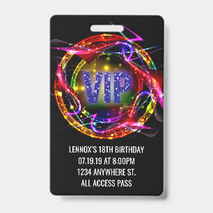 Invitation Badge de Passe VIP d'Anniversaire