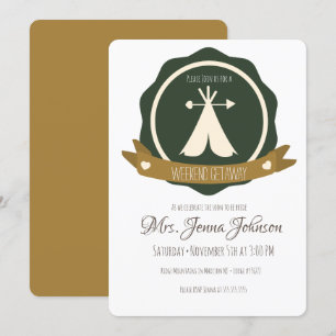 Invitation Badge de tente pour week-end de camping pour enter