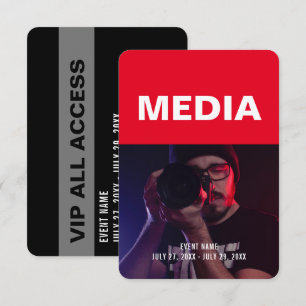 Invitation Badge d'ID d'événement Media All Access Pass 3,5 p
