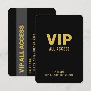 Invitation Badge d'identification d'événement Pass All Access