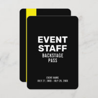 Badge d'identification du personnel de l'événement