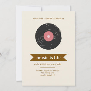 Invitation Badge Vintage Invitation Mignonne la musique est