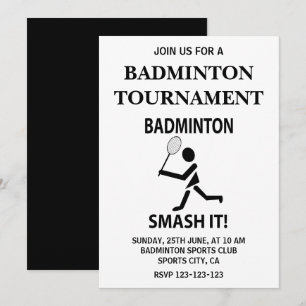 Invitation Badminton Smash Ça Badminton Sports
