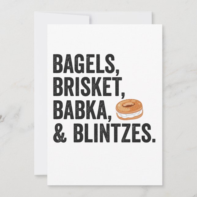 Invitation Bagels juifs de Hanoucca Brisket Bakka Blintzes Ca (Devant)