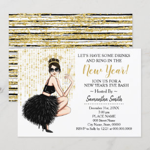 Invitation Bague au Nouvel An et prendre un verre Parties sci