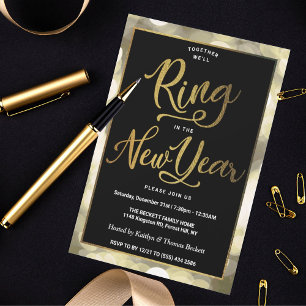 Invitation Bague Au Nouvel An New Years Eve Party
