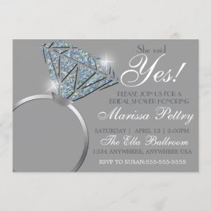 Invitation Bague de diamant, Enterrement de vie de jeune fill
