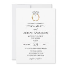 Bague de mariage diamant blanc moderne