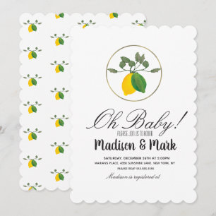 Invitation Bague en feuille de citron aquarelle moderne pour
