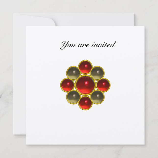 Invitation Bague en or blanc avec agate rubis MON (Devant)