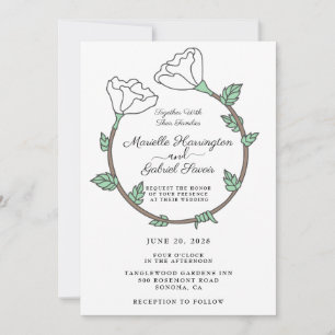 Invitation Bague florale blanche