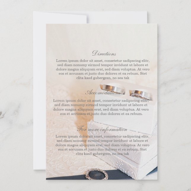 Invitation Bague Mariage romantique - Bande Mariage - Directi (Devant)