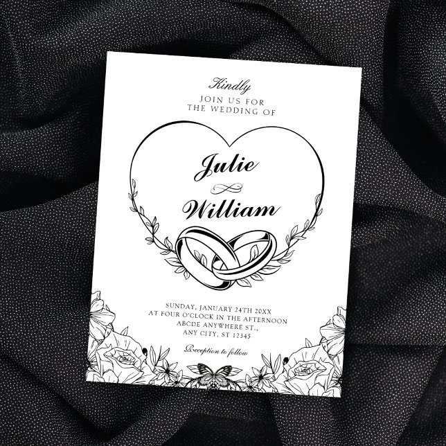 Invitation Bagues de mariage élégantes (Créateur téléchargé)