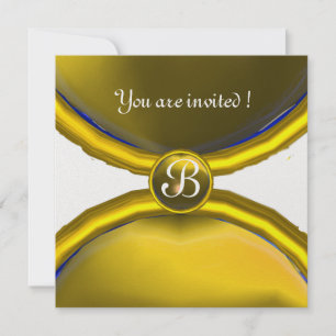 Invitation BAGUES MAGIQUES, MONOGRAMME gemme glace jaune